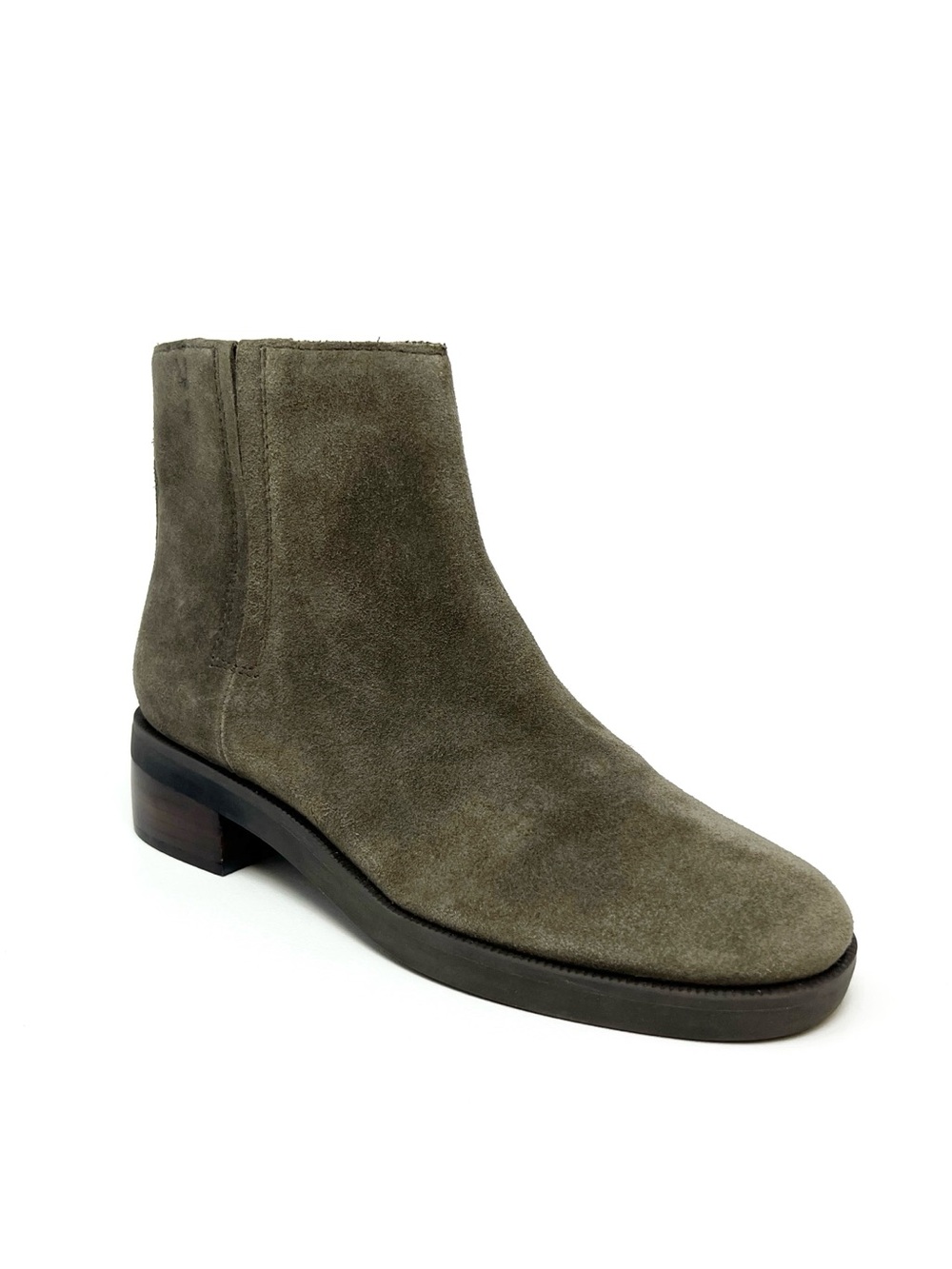 Abeo Traverse Ankle Olive Green Suede Side-Zip Ankle Boots